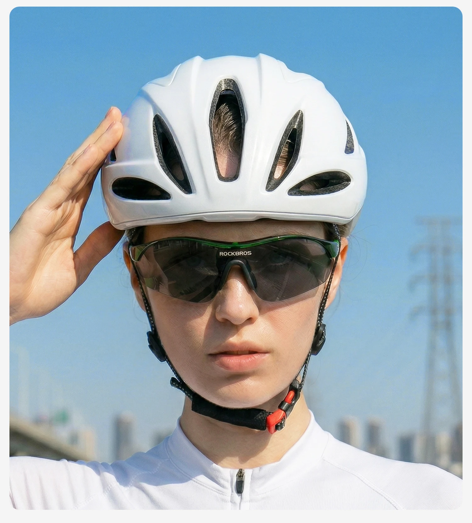 ROCKBROS Polarisierte Fahrradbrille mit 3 Gläsern, Sport-MTB-Rennradbrille, Sonnenbrille für Herren und Damen, UV400-Schutz, Anti-Sonnenbrille zum Laufen, Angeln, Fahrradbrille – Detail 21