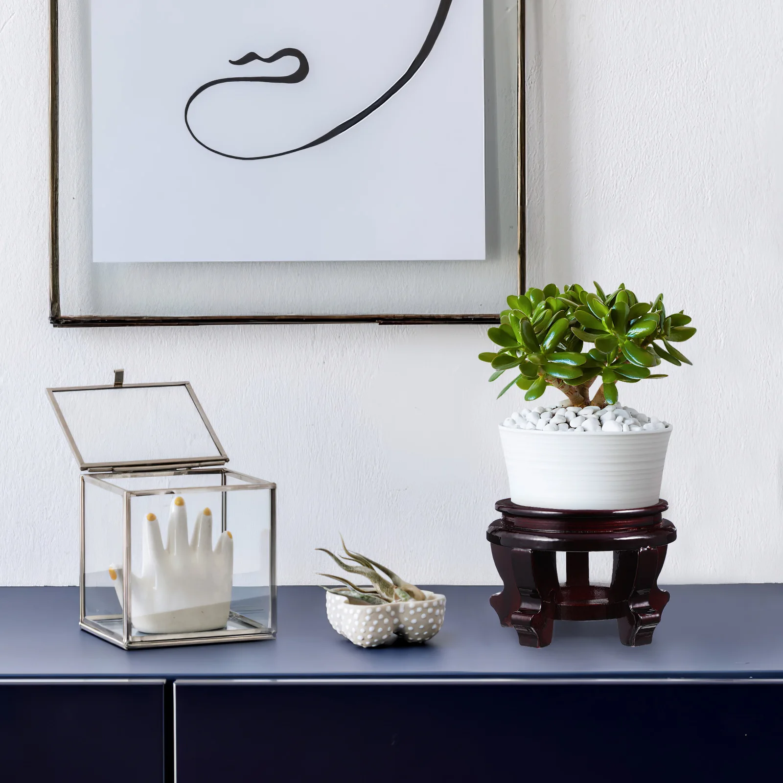 

Wood Flower Pot Base Sturdy Durable Plant Stand Indoor Tall Stands Single Stools Holder Jade Vase Craft Fish Tank Floor