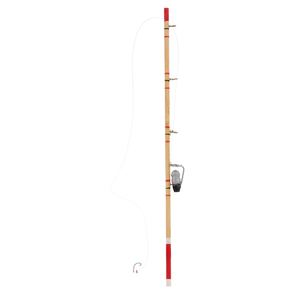 1:12 Scale Dollhouse Decoration Micro Landscape Scene Model Miniature Fishing Rod Trammel Net Fish Pole  Accessories