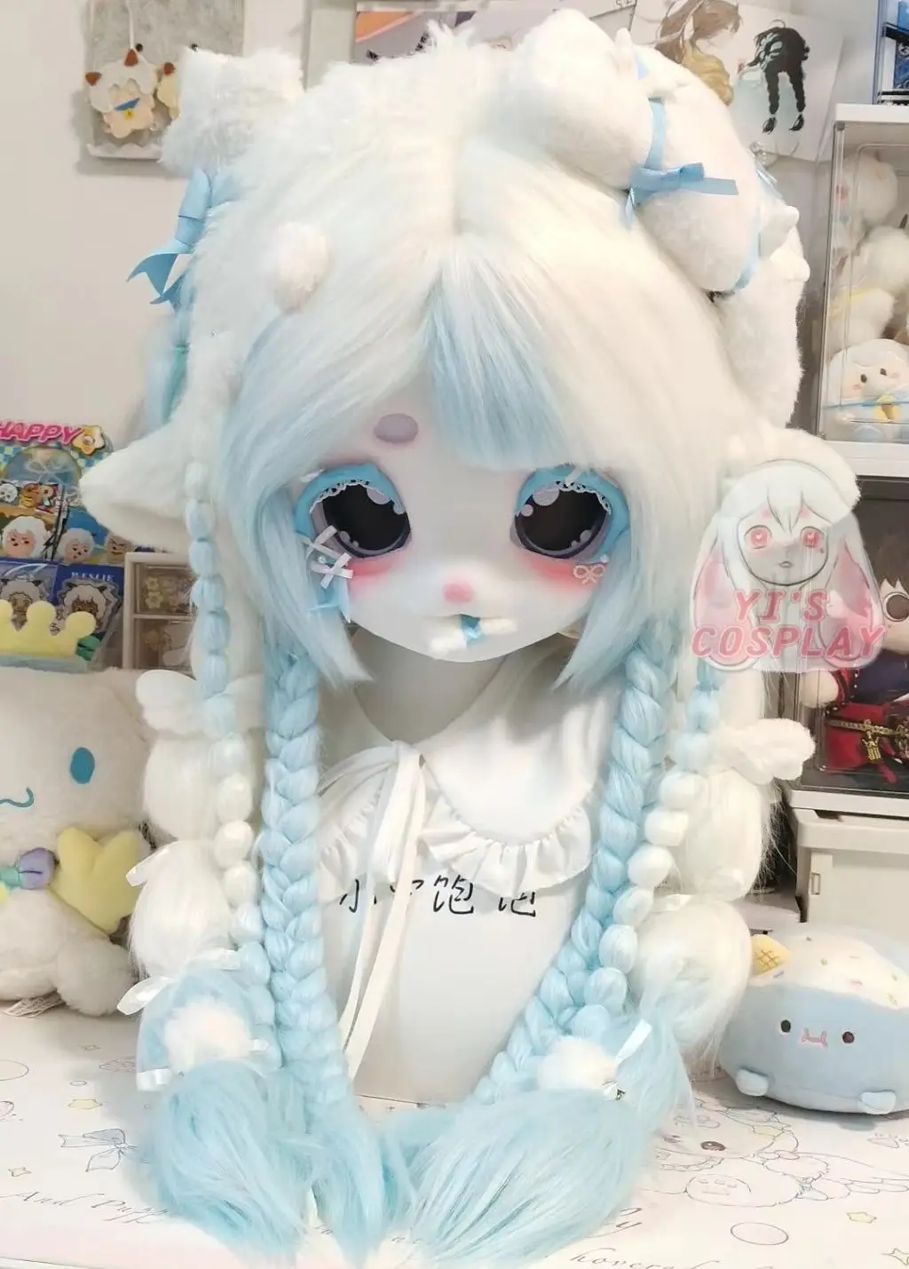 اليدوية ييس تأثيري مخصص فروي رئيس Kigurumi رئيس تأثيري كيمونو Fursuit سماعات الوحش مخصص Fursuit كيمونو رئيس