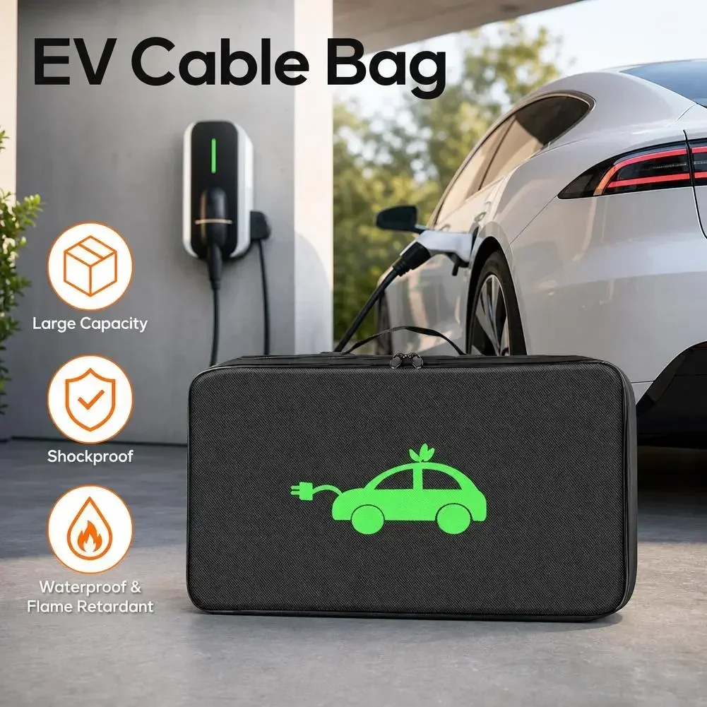 Oxford Cloth Electric Car Charging Gun Bag Electric Vehicle Charging Gun-Storage Bag Waterproof Rechargeable Gun Organizer
