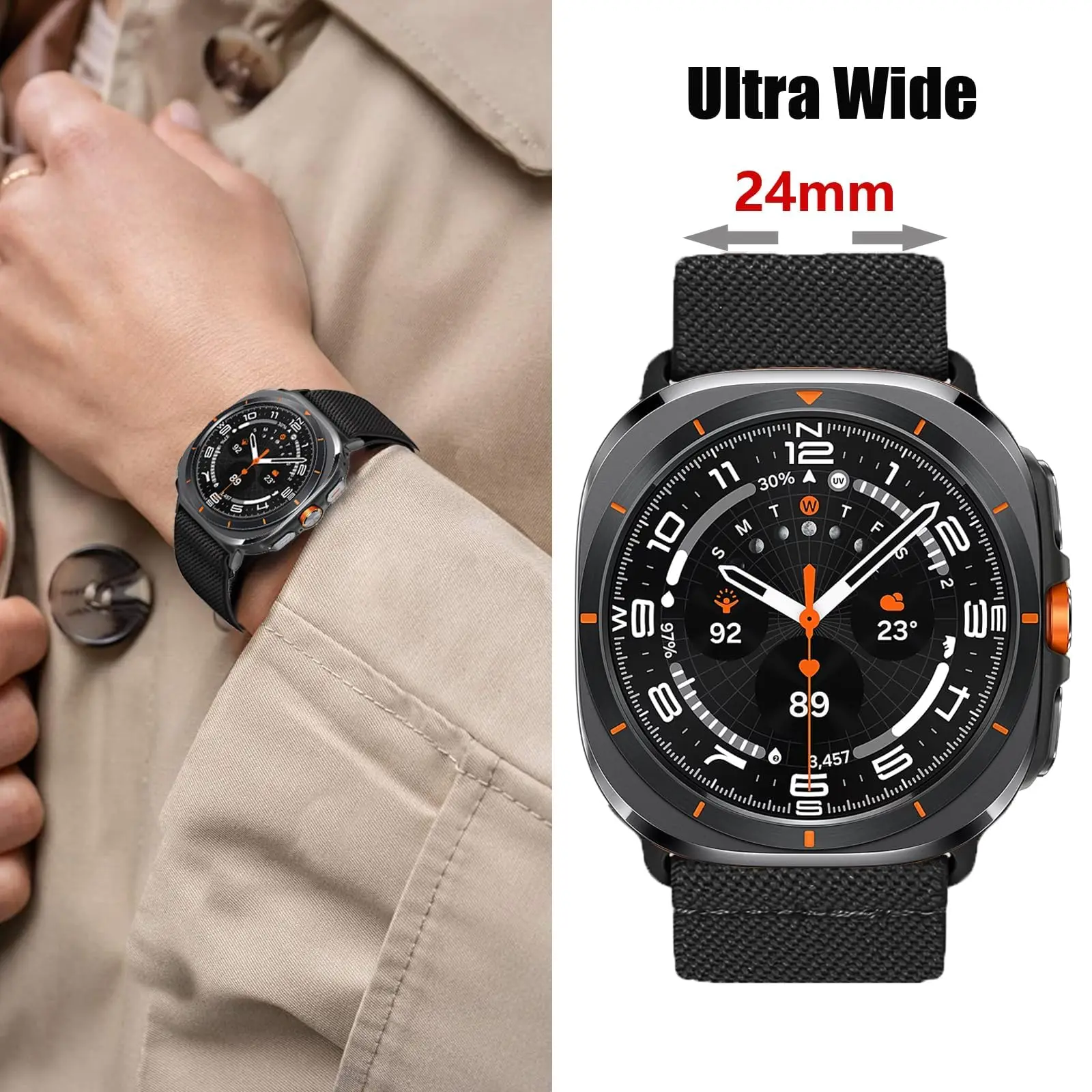 حزام كرونشي لساعة سامسونج جالاكسي ، إكسسوارات رياضية ، سوار نايلون ، ساعة كوريا 7 فرقة ، 47 ، فرقة نايلون