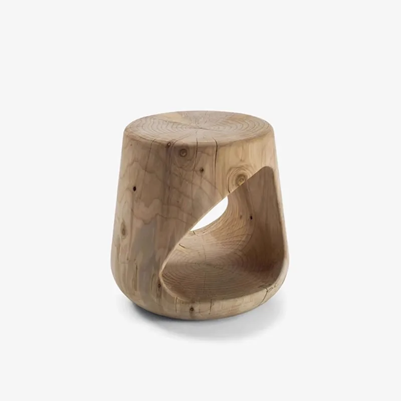 Solid wood pier edge coffee table ornament base wabi **** bed and breakfast decoration clothing store log stool low stool shoe