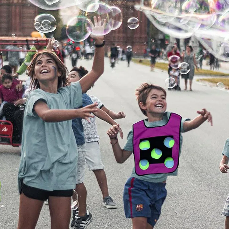 Accesorios de juego para deportes al aire libre, chaleco de Jersey pegajoso, chaleco de juego, chaleco con pelota pegajosa, juguetes para lanzar para niños, juguete deportivo