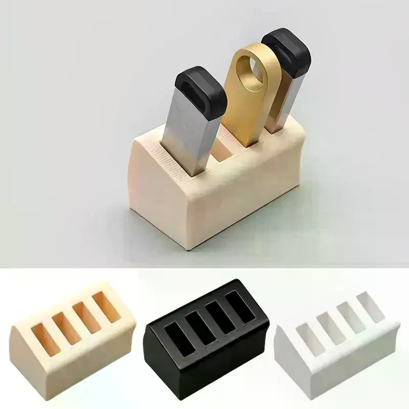 USB Drive Storage Box Desktop Organizer - 4-Slot Flash Drive Organizer, Suitable For Computer Desktops, Office Supplies