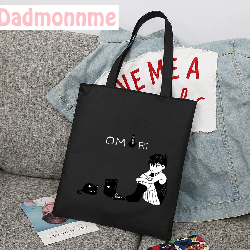 Shopping Bag Japan Omori Manga Graphic Shoulder Bags Large Capacity Wild Messenger Bag Summer New Cute Canvas Handbag Tote Bag