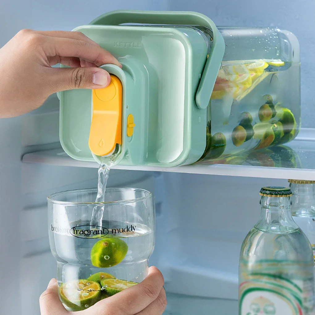Botella agua para refrigerador de 2,3 L con grifo, botella  burbujas frías gran capacidad para uso doméstico, hervidor