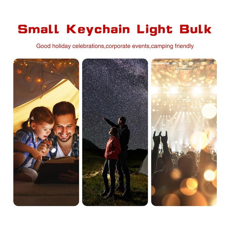 100 Pcs Mini Flashlight Keychain Bulk Mini Keychain Led Small Flashlights For Kids Adults Hiking Camping Stuffers Home