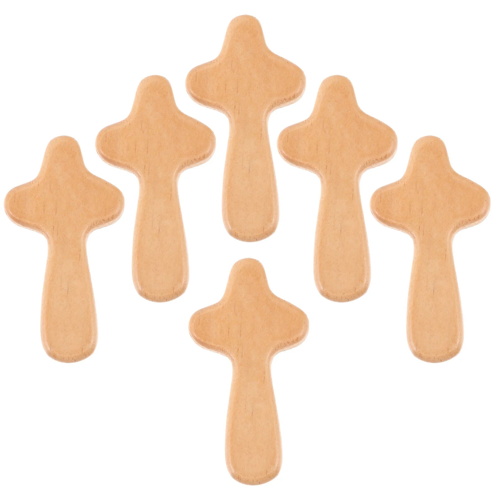 

6pcs Mini Prayer Wooden Handheld Small Cross For Home Office Decoration Cross Ornament Festival