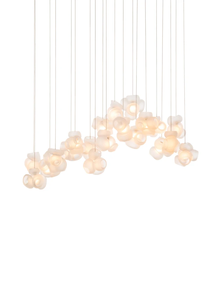 Upgrade Your Home With Our Exquisite G9 LED Glass Art Pendant Light Crafted From Glass Black White Pink Dimming Function