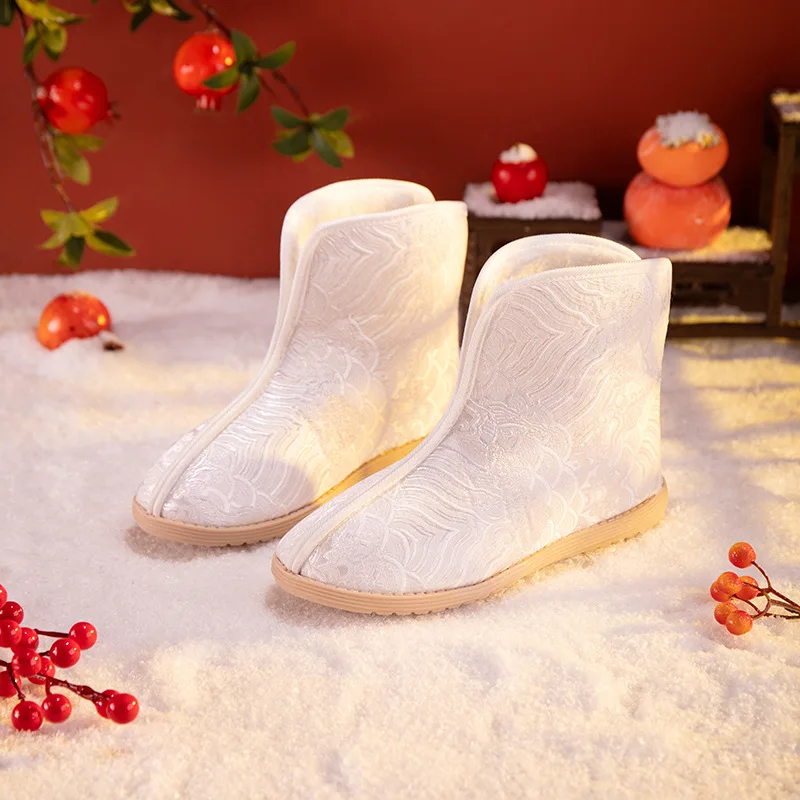 

CY321 Winter New Children's Boots Men and Women The Same Cotton Boots Ancient Cloth National Style Hanfu Shoes Dragon Year