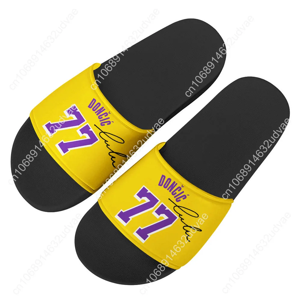 

Los Angeles Basketball Sandals Home Slippers Water Shoes Men Women Teenagers Luka Doncic NO 77 Sandal Custom Made Summer Slipper