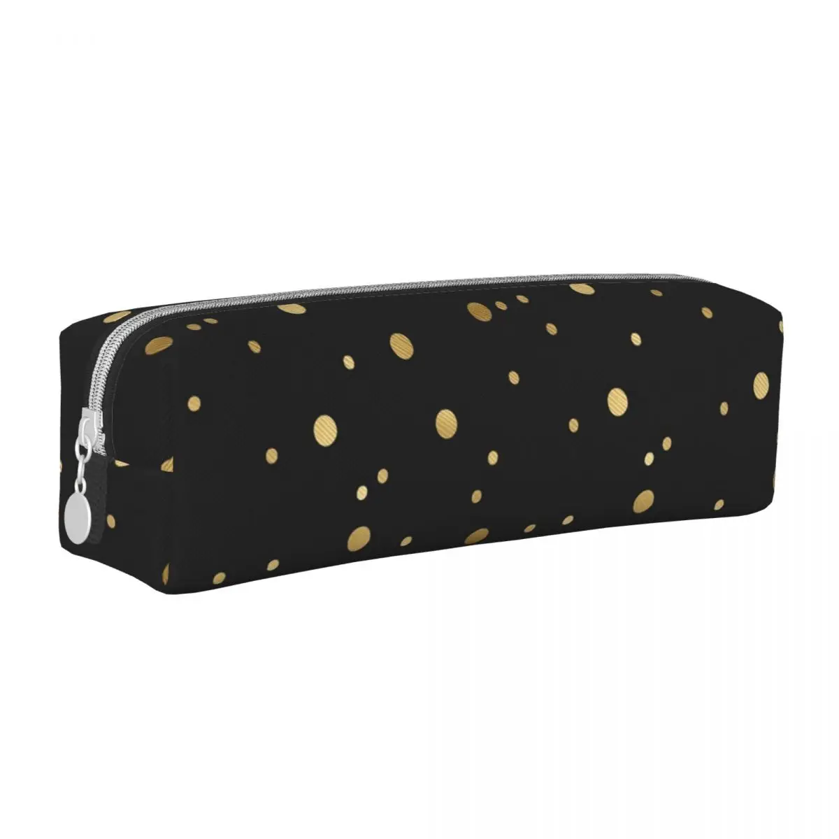 Gold Polka Dot Pencil Case Vintage Print Boy Girl Kawaii Pencil Bag Graphic School Pencil Cases Stationery Organizer Gift Idea