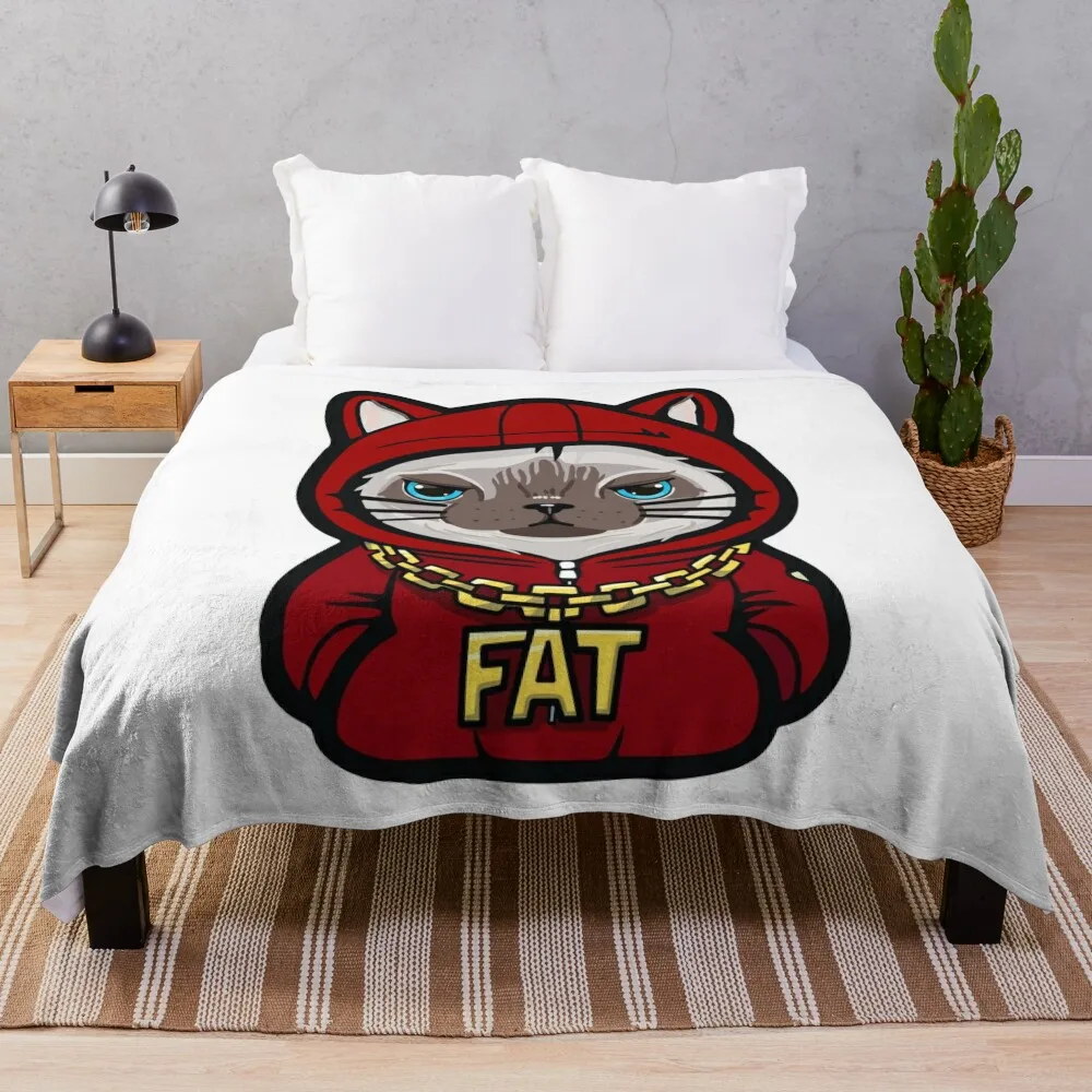 Ragdoll cat cartoon Fat - Street Cats Throw Blanket blankets and throws Heavy Blankets