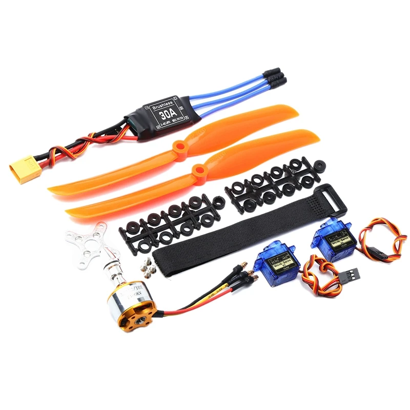 A2212 1400KV бесщеточный двигатель 30A ESC XT60 Plug SG90 9G Mini Servo 8060 Propeller для радиоуправляемого самолета вертолета с неподвижным крылом