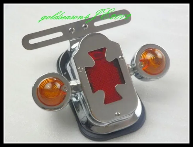 

Chrome Cross Assembly Tail Light w/ Turn Signal for Harley Chopper Bobber Custom