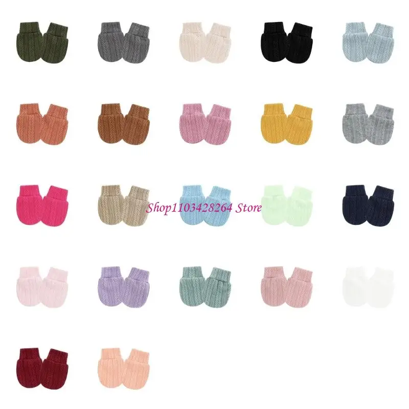 

Newborns Protective Hand Covers Elastic Cuffs Baby Mittens Cotton Comfortable