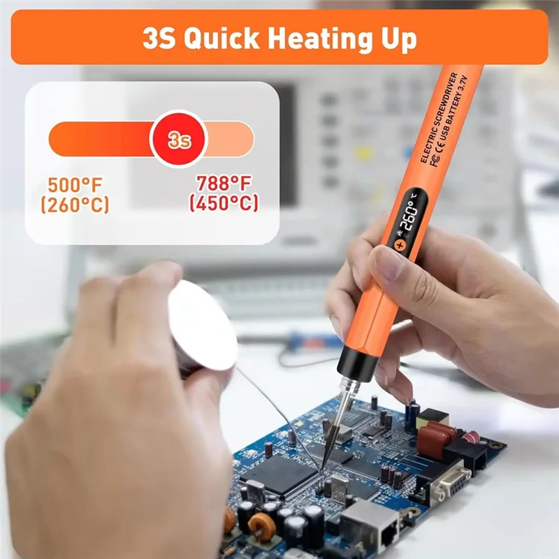

ABVA-Mini Cordless Soldering Iron Kit USB Portable Soldering Iron With LCD Adjustable Temperature Soldering Kit
