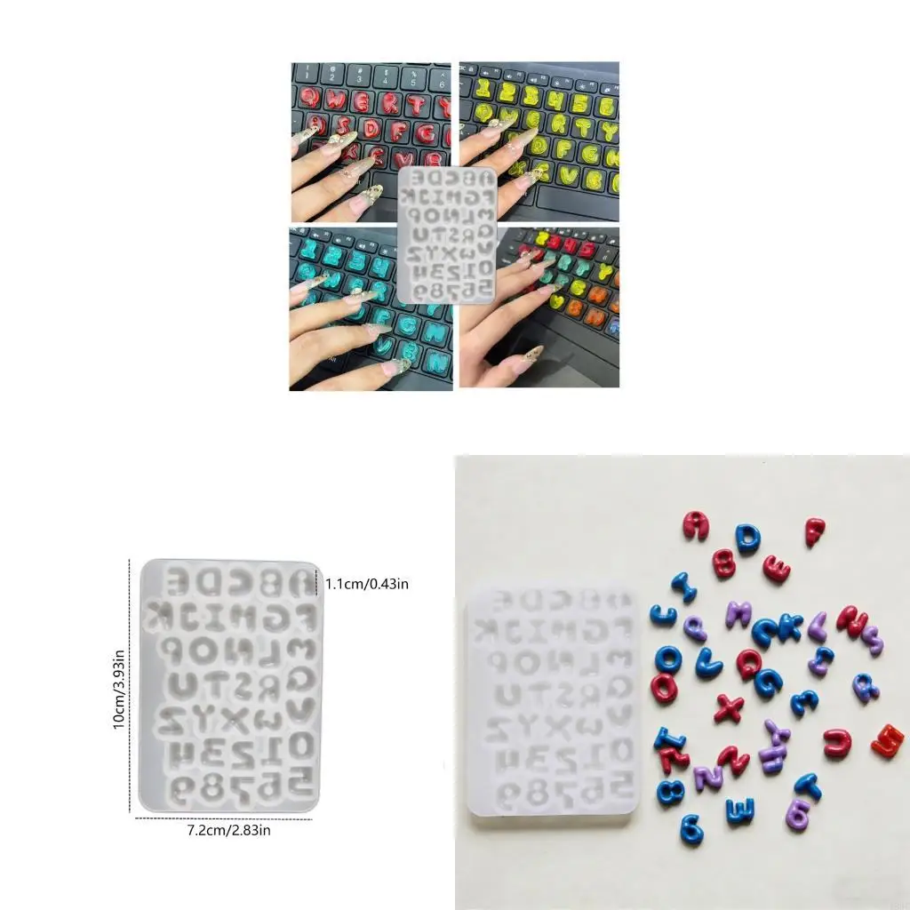 195C Flexible Resin Mold Pendant Molds Letter Silicone Texture for Epoxy