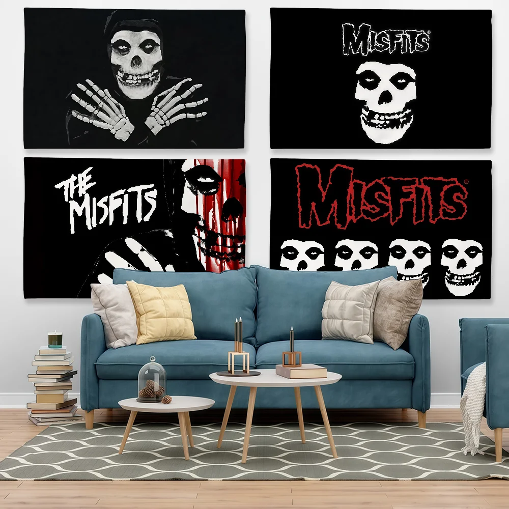 Rock Band M-Misfits Flag Tapestry Outdoor Party Bedroom Living Room Dormitory Decorative Themed Wall Hanging Banner Gift