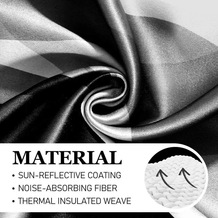 Czarne i szare zasłony nowoczesne w paski dekoracyjne 50% zaciemniające zasłony z kółkami szare do salonu willi, sypialni