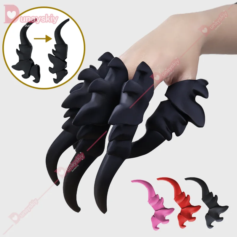 Halloween Articulated Fingers Scarry Fake Finger Skeleton Hands Realistic Horror Ghost Claw Props Cosplay Gear Finger Glove