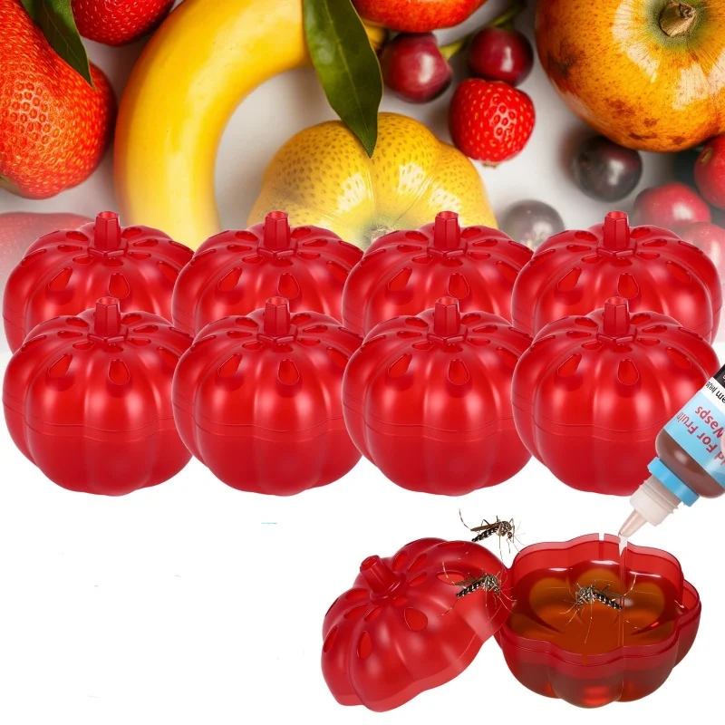 Indoor Fruit Fly Traps,Pumpkin-Shaped Reusable Traps Effective Fruit Fly Bug Catcher for House, Kitchen, Bedroom, Dining Room