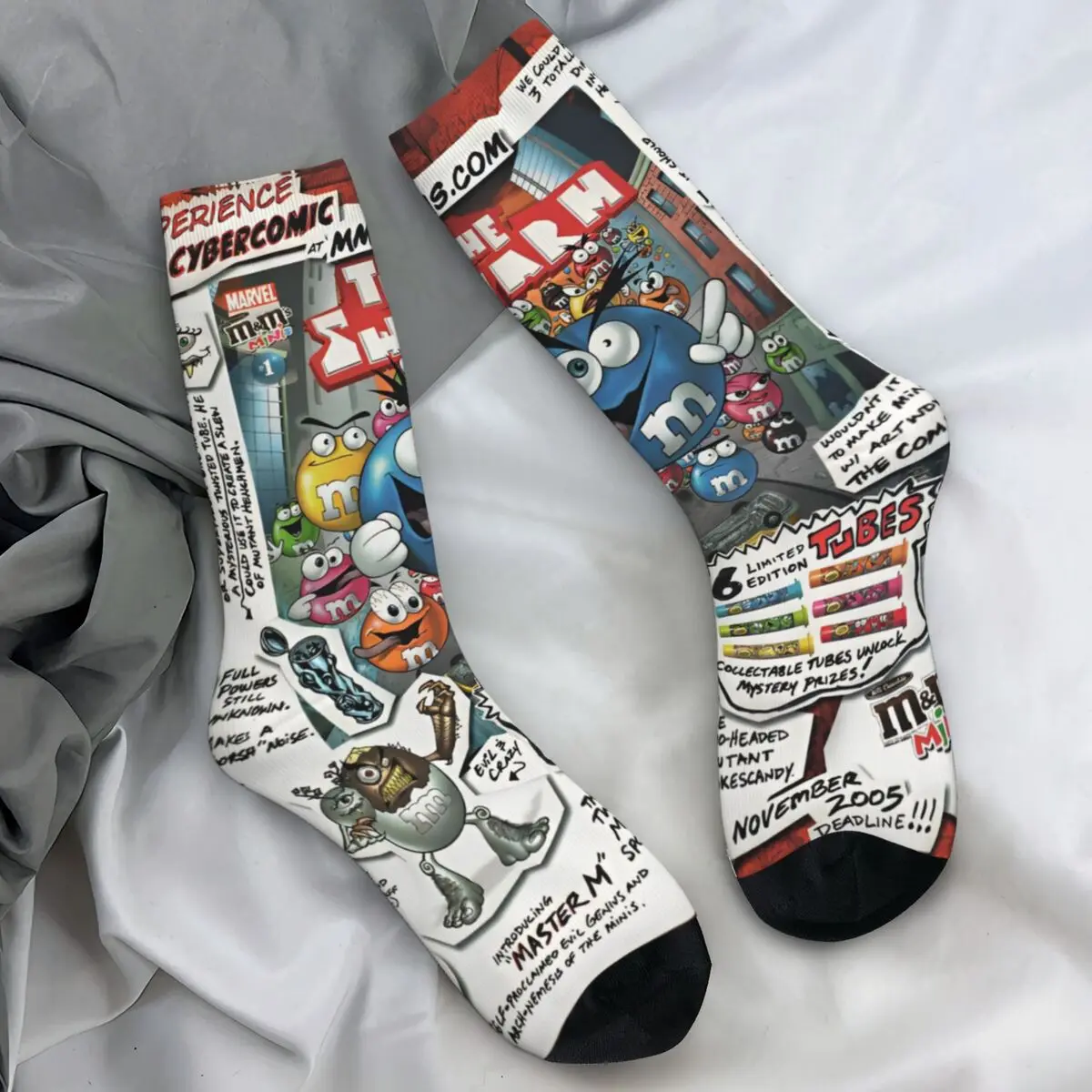 M Chocolate Cartoon Colorful Hip Hop Socks Korean Stockings Autumn Non-Slip Couple Socks Warm Soft Pattern Outdoor Sports Socks