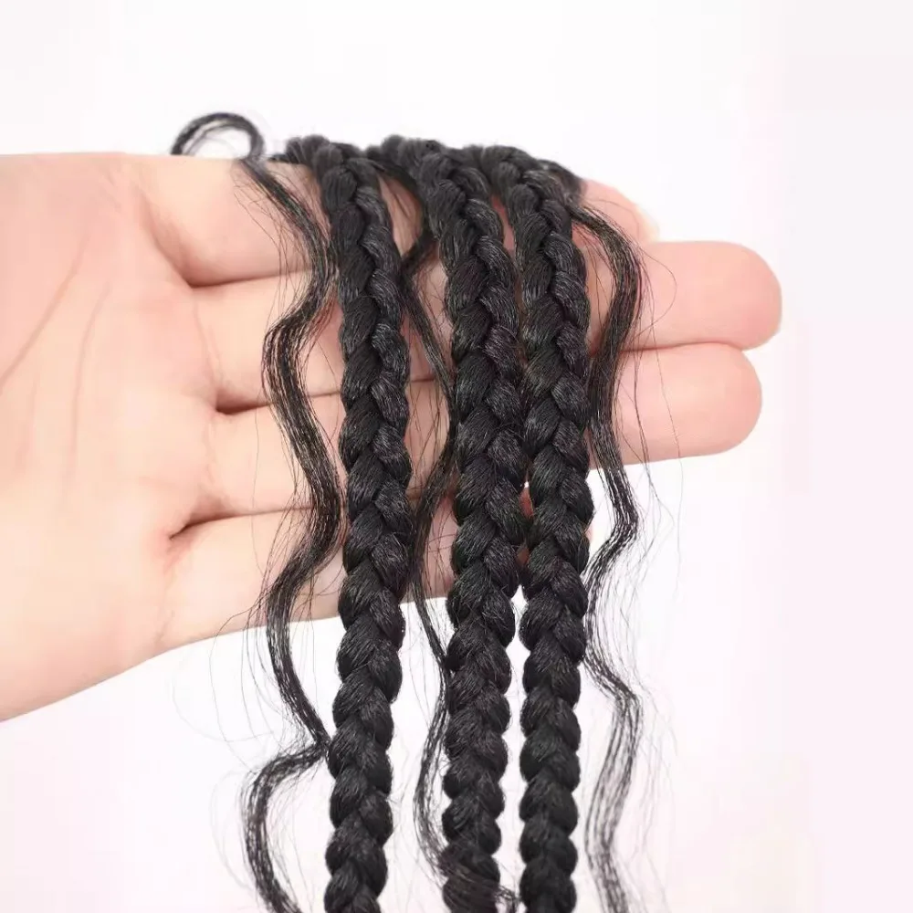 Peruca Trançada Afro Full Lace para Mulheres Negras, 3x Twist Tranças, 30 ", Cauda Curl, Transparente, Uso Diário