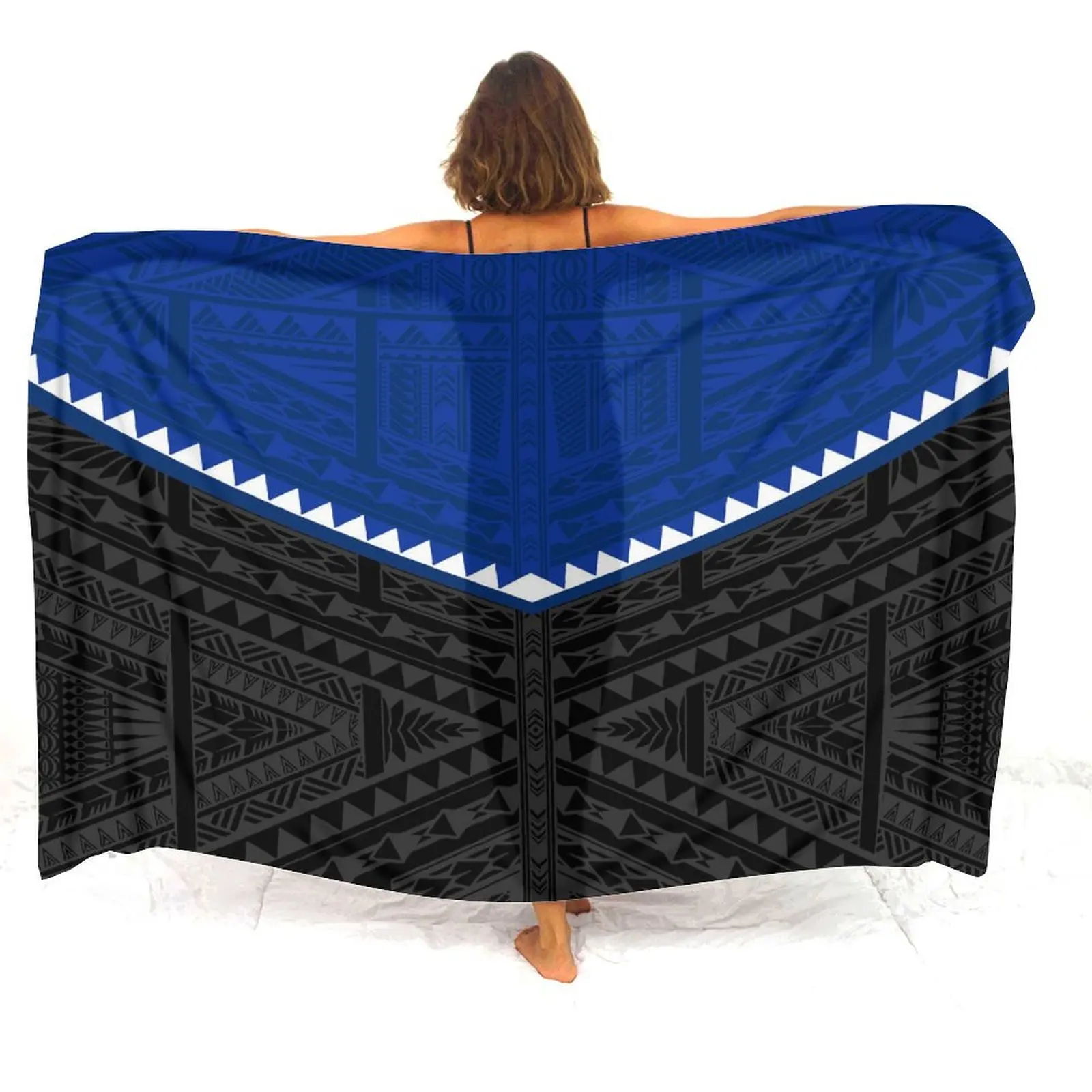 Tax Included Summer Beach Sarong, Women'S Sarong Shawl Windproof Shawl Polynesian Style Printed Sarong Scarf Customizable