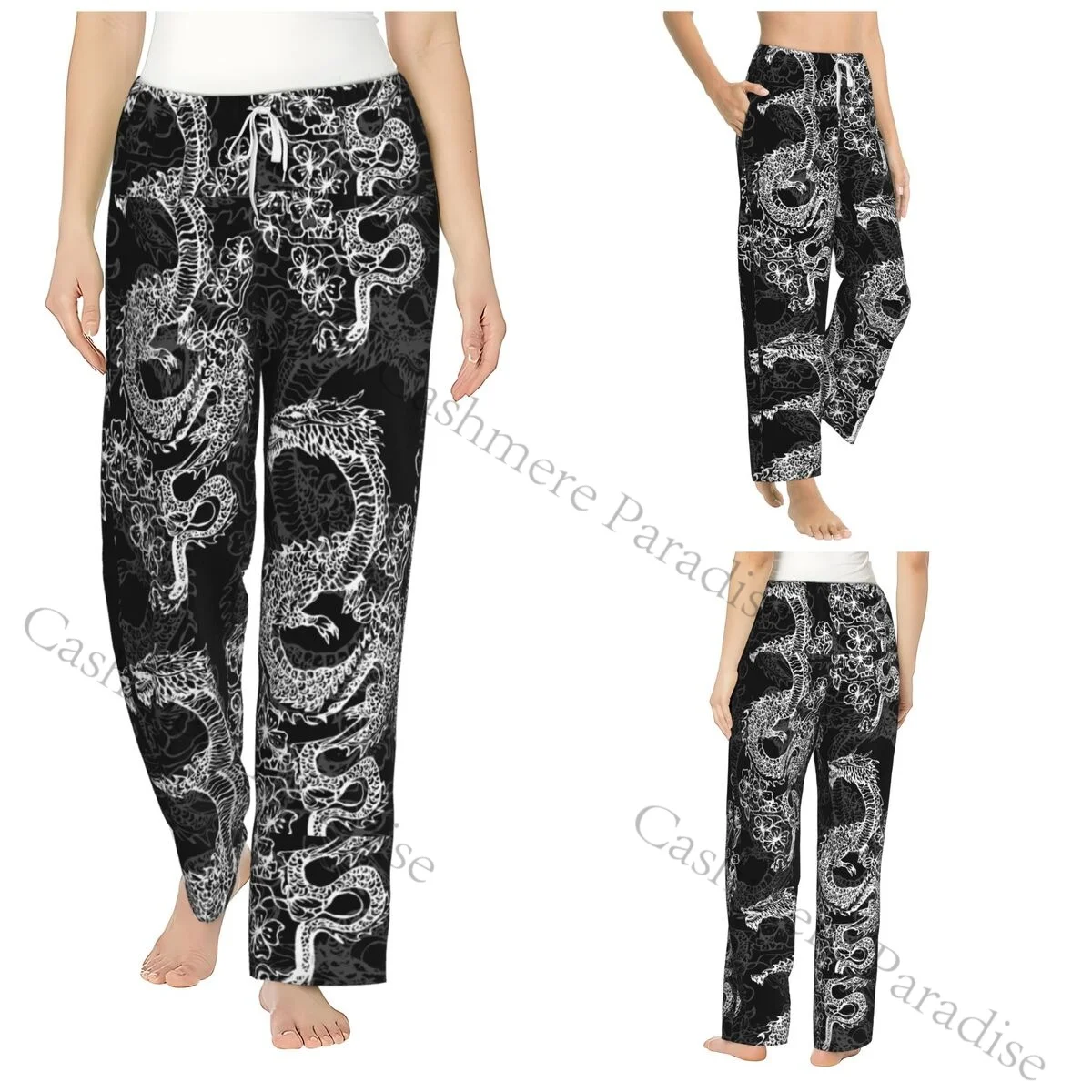 

Dragon Snapback Women Sleep Pants Warm Flannel Lounge Pants for Winter Nights
