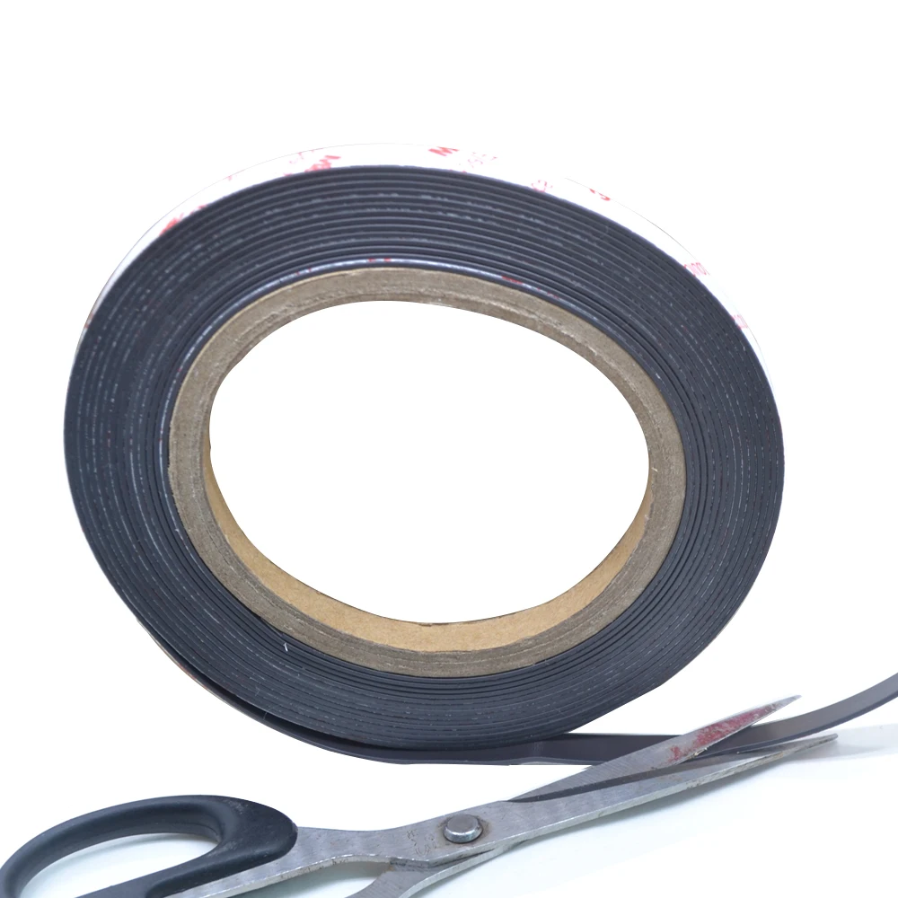 6*1  10*1.5 10*2 12*2 15*1.5 20*1.5 50*1.5 mm self Adhesive Flexible Soft Magnetic Strip Rubber Magnet Tape width 10mm/15mm/30mm