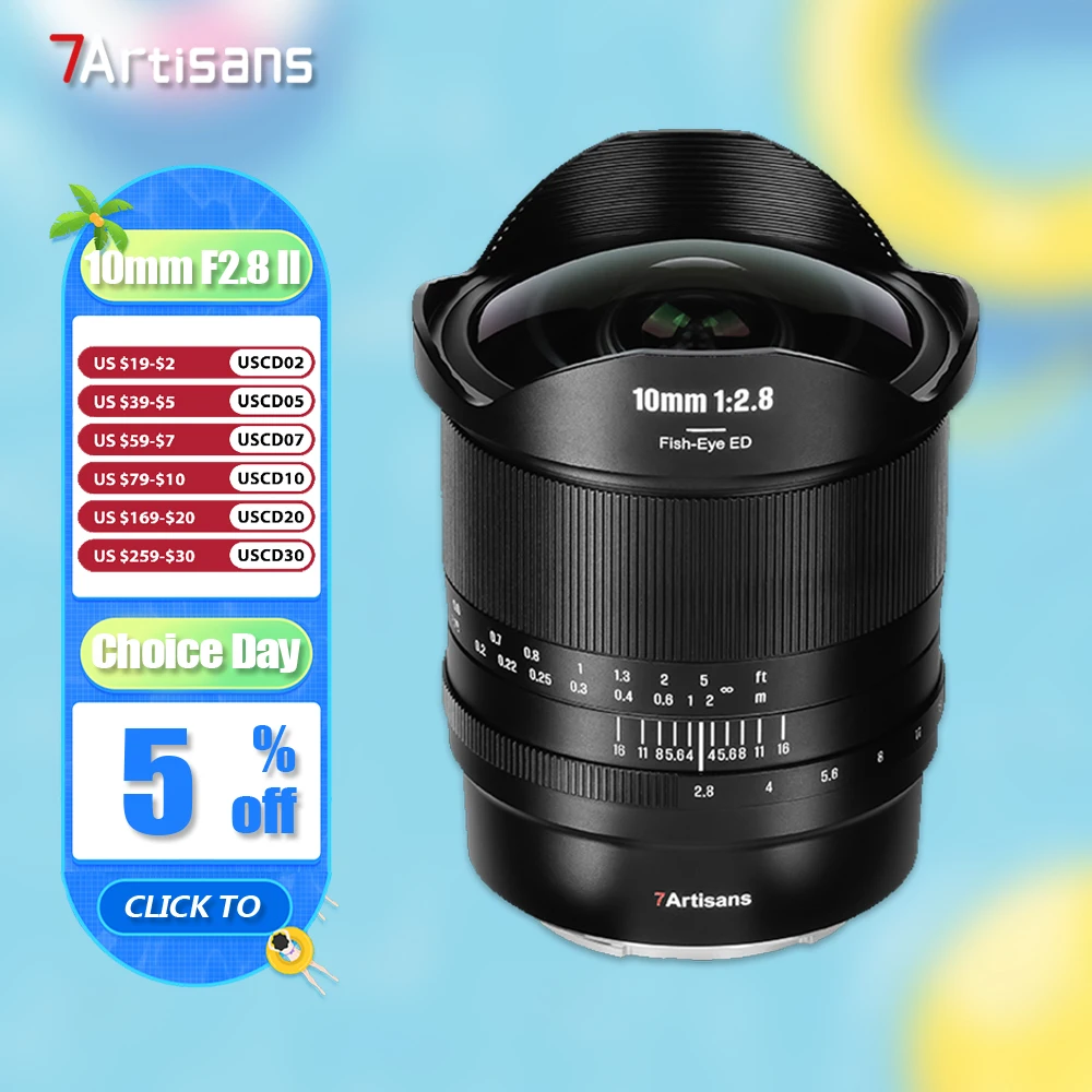 

7artisans 10mm F2.8 II Full Frame Ultra-wide Angle Fisheye Lens for Humanities Photography with Sony E Nikon Z Canon RF L A7RIII
