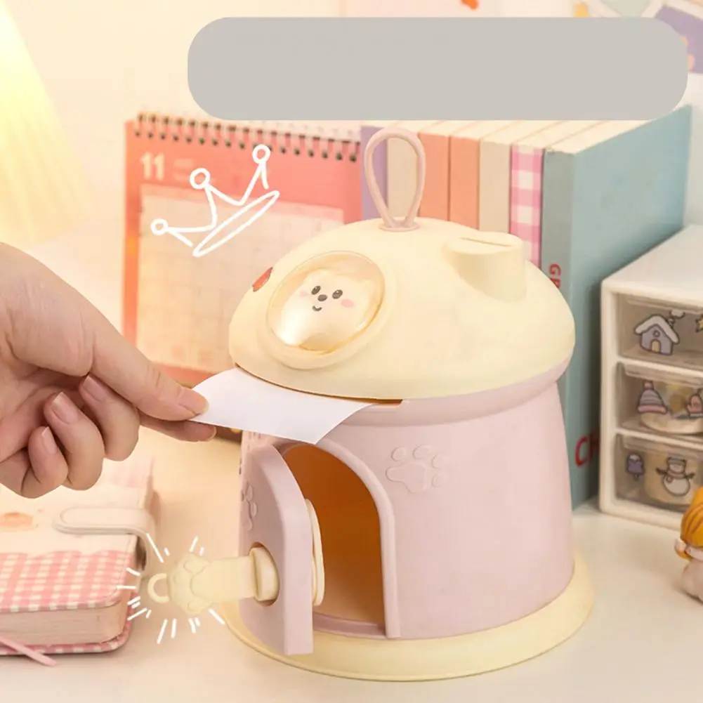 Money Saving Box Large Capacity Mushroom Piggy Bank with Key Lock Sweet Color Cartoon Bear Design Money Saving for Children's