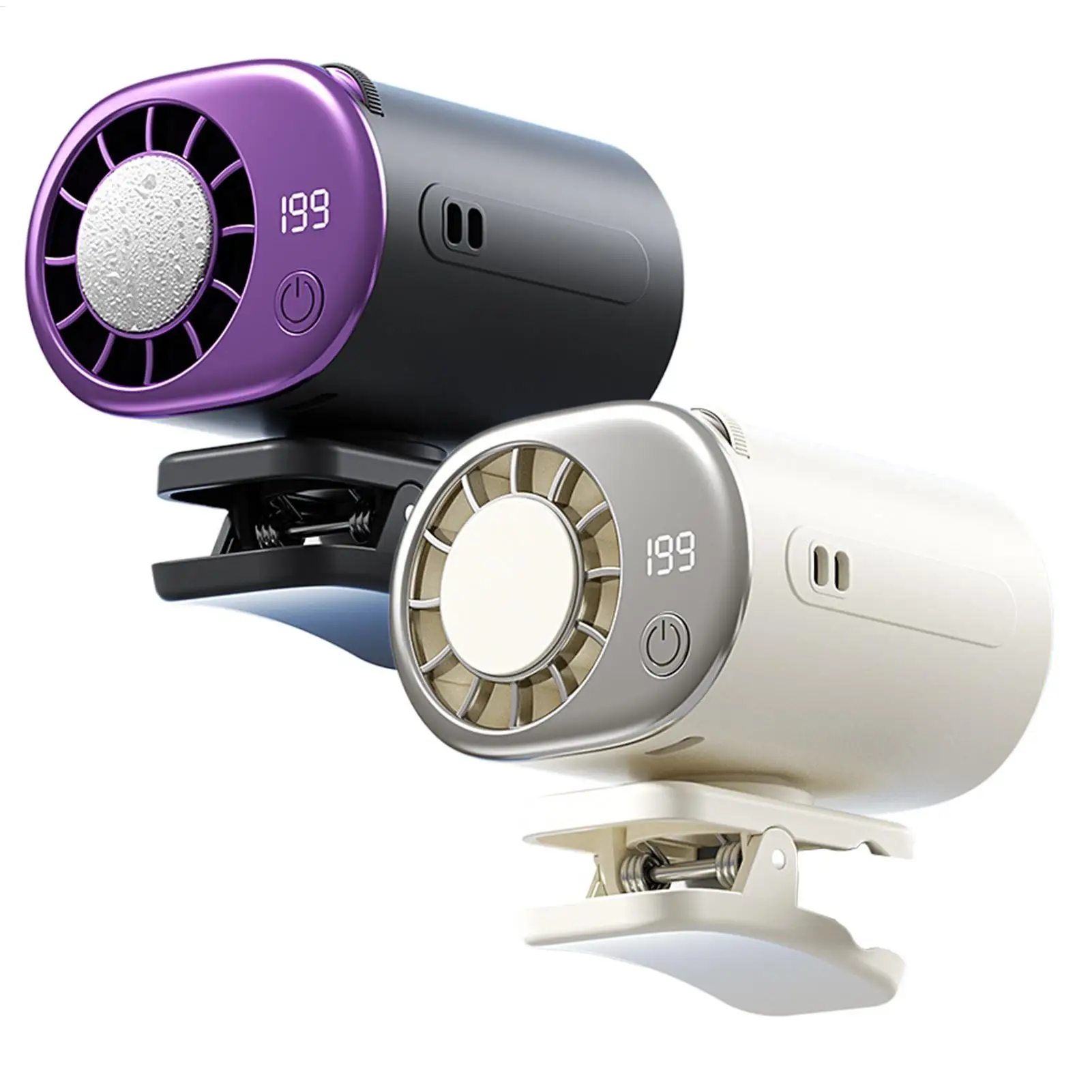 Clip-On Car Fan 360 Degree Rotatable 199-Speed Multi-Scene Portable Fan Long Service Life Lightweight USB Rechargeable