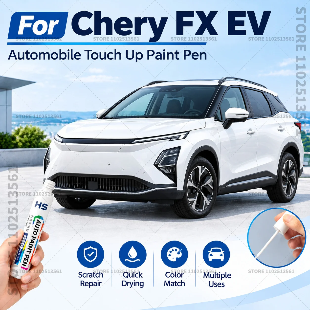 Car Scratch Remover Paint Pen Touch Up Marker for Auto Body Repair Door Bumper Fender Accessories For 2024-2026 Chery FX EV