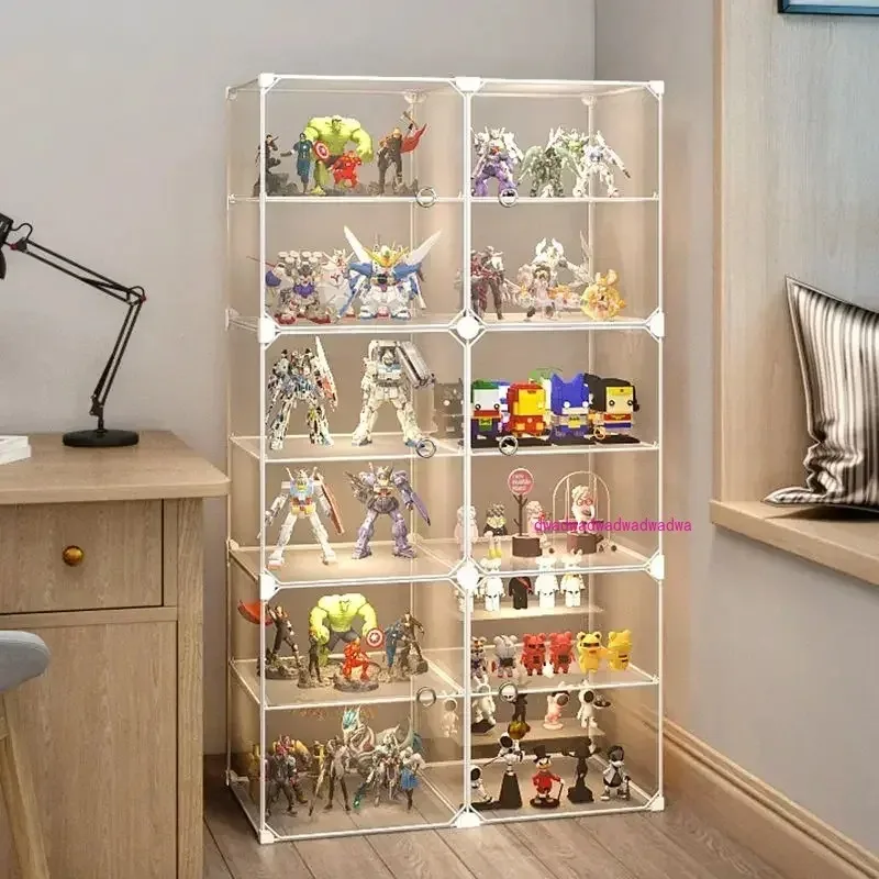 Transparent Display Cabinet Figures Lego Blocks Home Use Dust Proof Shelf for Kids Toys Model Display Nordic Storage Craft