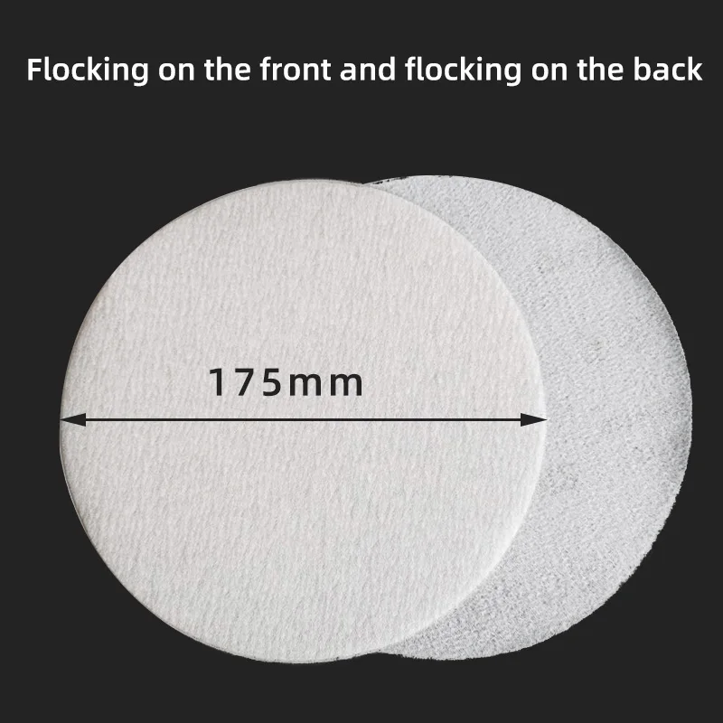 7 Inch 175mm Round Dry Sanding Paper Air Grinder Disc Self-adhesive Flocking Back  Polishing Sandpaper Polishing Pad For Car