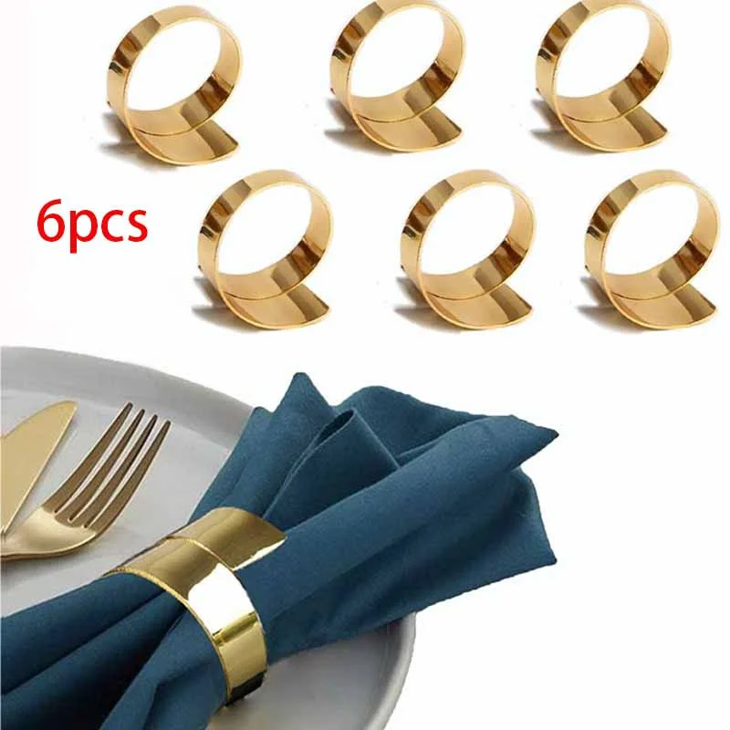 1/6Pcs Alloy Metalen Servetring Voor Bruiloft Tafeldecoratie Servet Houder Servilletero Bruiloft Handdoek Ringen Diner Tafel deco