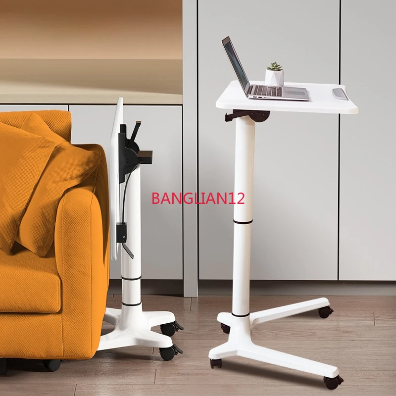 

77~ 110Cm pneumatic lifting table lectern, folding and tilting standing office mobile table,