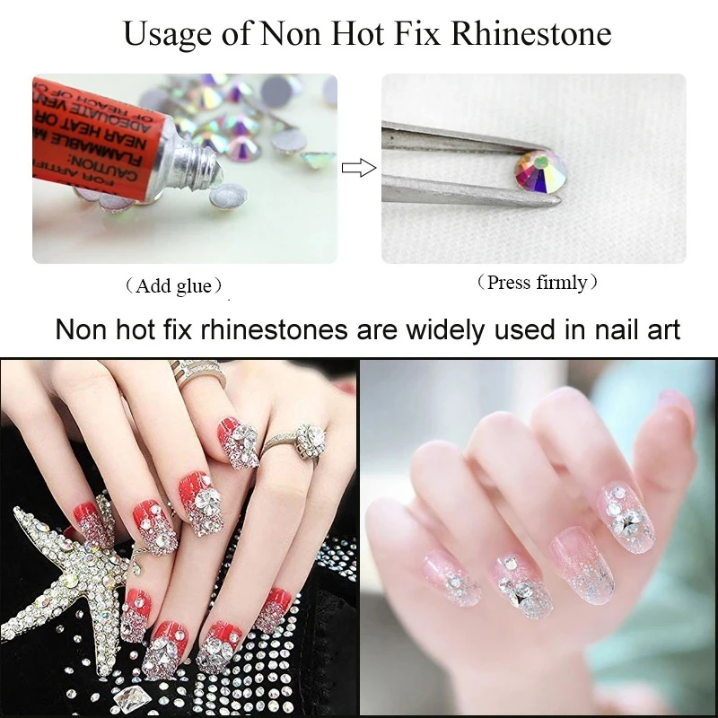 1440Pcs SS6 Multi Color Neon Non HotFix Rhinestones Glitter Crystal Nail Art Accessories Glass Rhinestones for Nail DIY Design