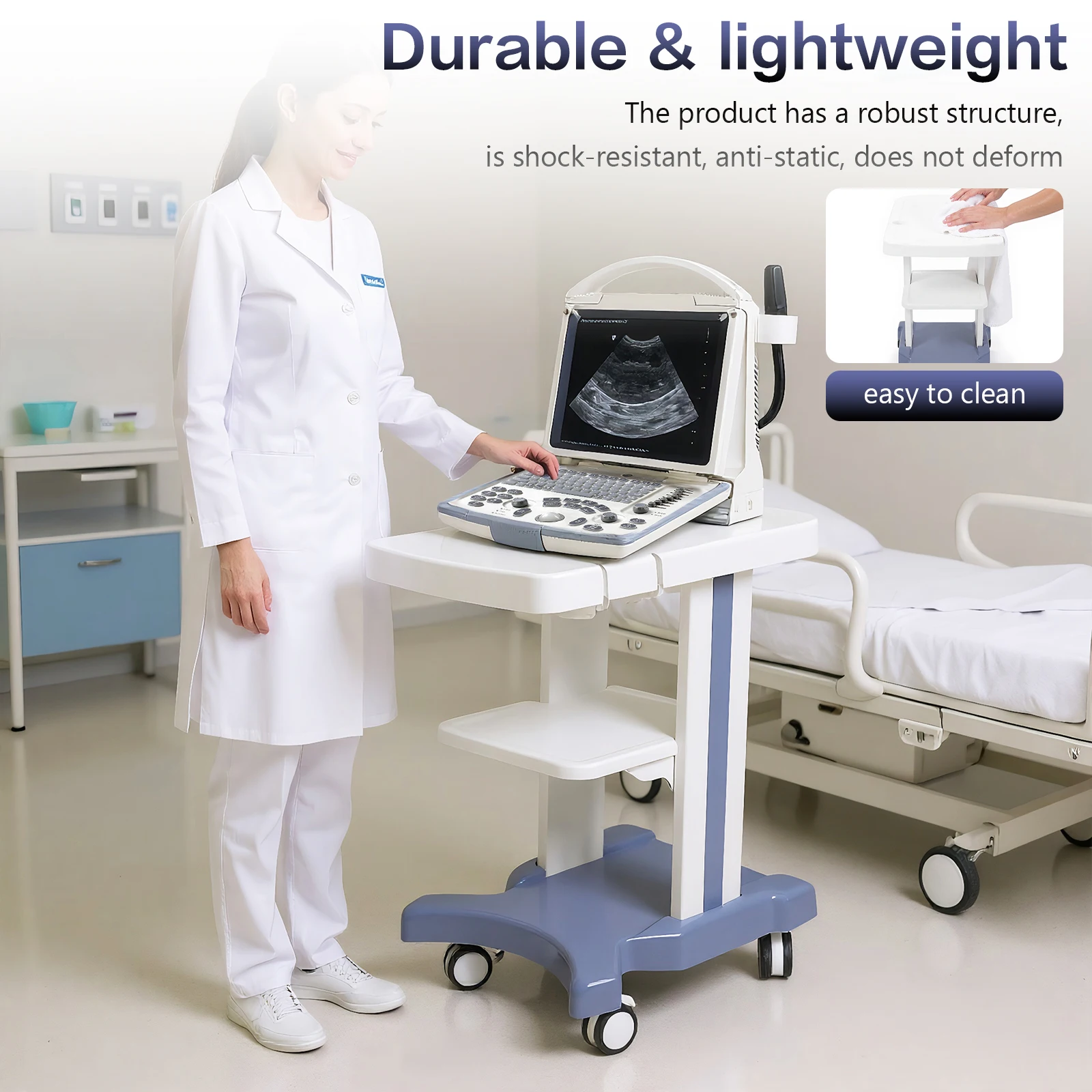 Support de chariot médical, Machine à ultrasons, Scanner, chariot Mobile, Salons de beauté pour hôpitaux buccaux, avec support de roues, chariot utilitaire de stockage