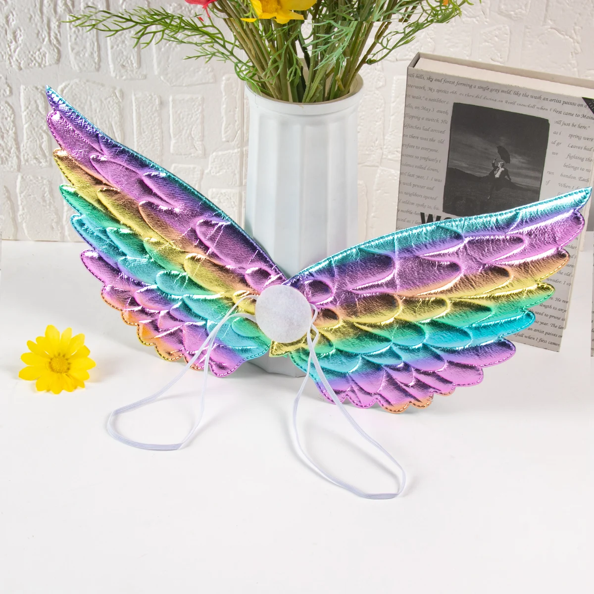 Unicórnio Fairy Angel Wings para meninas, arco-íris Headband, decoração de festa de aniversário, princesa vestir brinquedos, Cosplay Play Favors