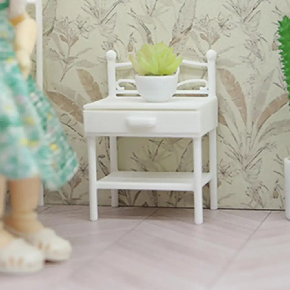 Dollhouse Miniature Iron Dining Table Chair Set Doll House Kitchen Furniture Toy