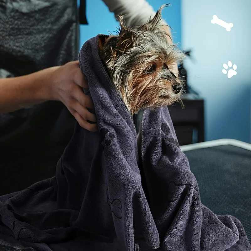 1-2 Stück Schnelltrocknende Mikrofaser-Hundehandtücher, Saugfähiges Haustier-Badetuch, Schnelltrocknendes Badetuch, Autowischtuch, Haustierzubehör – Detail 6