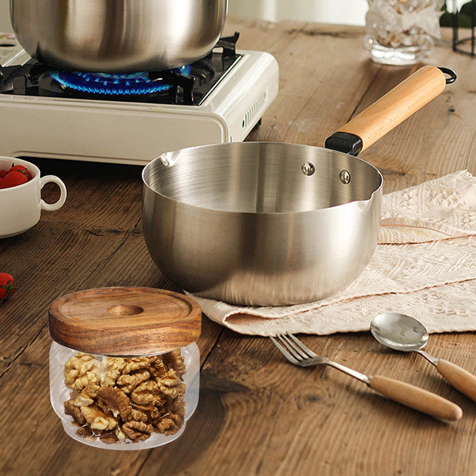 

Beech Storage Tank Coffee Container Food Containers for Sealed Canisters Glass Jar