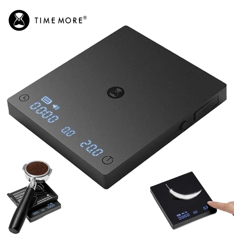 TIMEMORE черные зеркальные мини-весы для кофе, интеллектуальные электронные весы для взвешивания кофе с временем, кухонные весы для еды, легко носить с собой