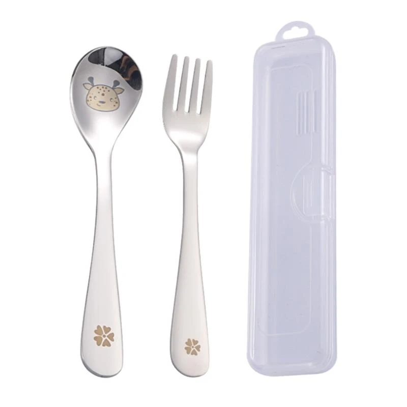 

Baby Feeding Spoon Fork Eat Training Cutlery Feed Supplies Dishwasher Friendly