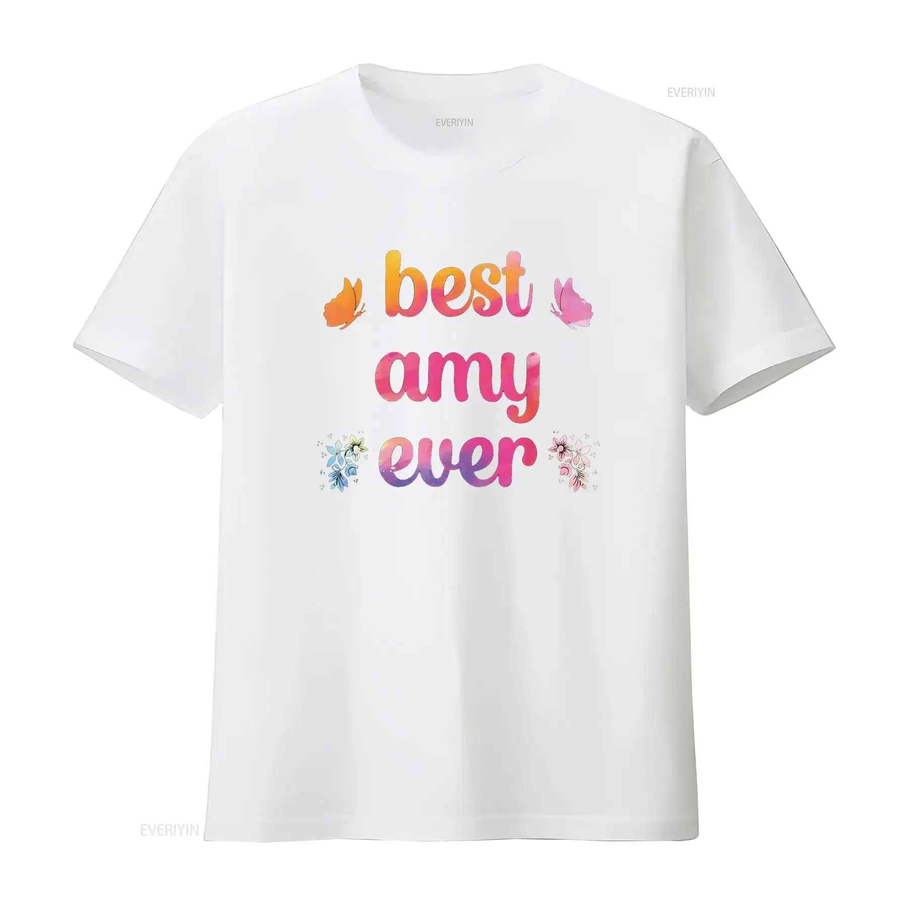 أفضل تي شيرت Amy Ever Name تي شيرت كلاسيكي مغسول كاجوال قابل للتنفس للارتداء اليومي ملابس الشارع الناعمة المصممة #4