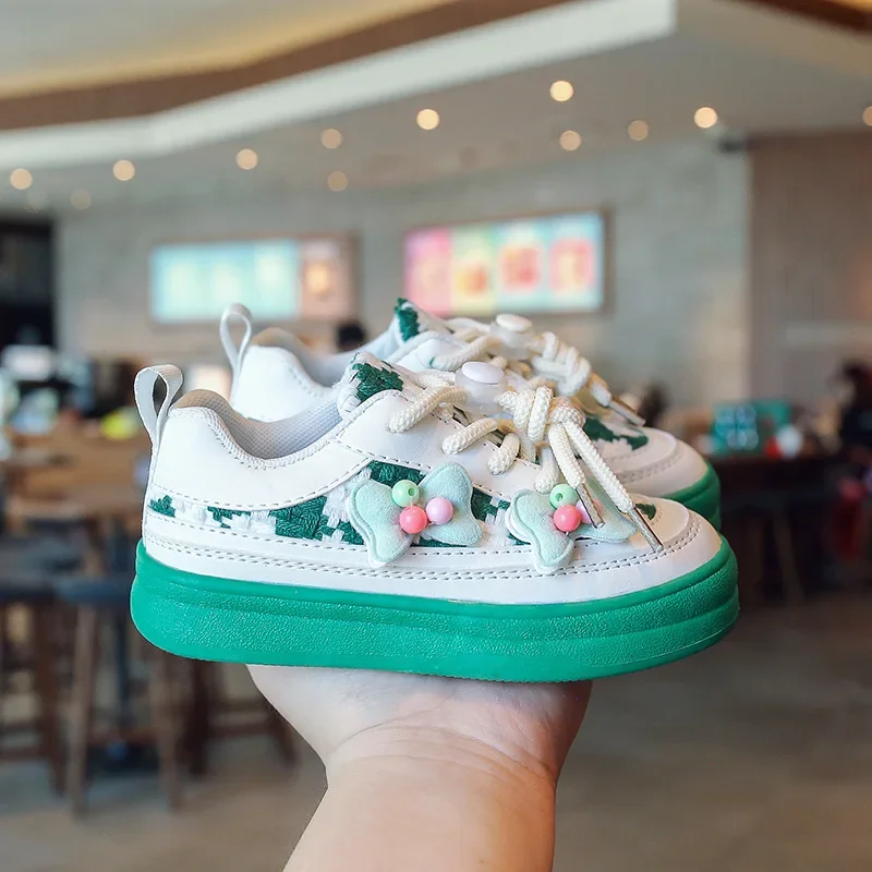 

Spring Autumn Girl Child Sport Shoe Sweet Cute Toddler Tennis Sneakers Fashion Versatile Kids Causal Shoes Korean Style Non-slip